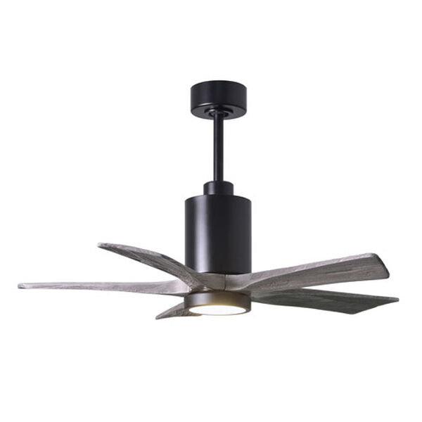 Patricia-5 Matte Black and Barnwood 42-Inch Five Blade LED Ceiling Fan, image 1