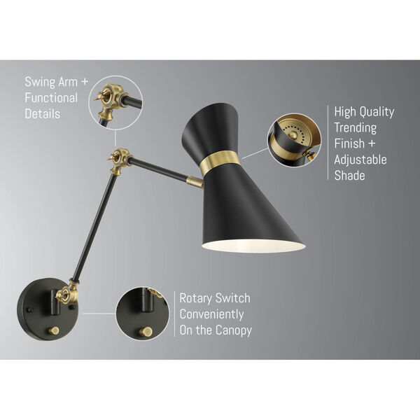 Jared Black One-Light Wall Sconce, image 4