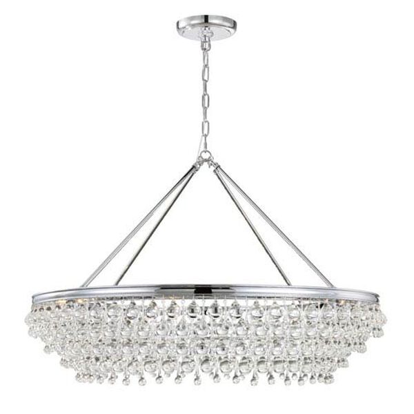 Hopewell Polished Chrome 40-Inch Eight-Light Chandelier with Clear Crystal, image 1