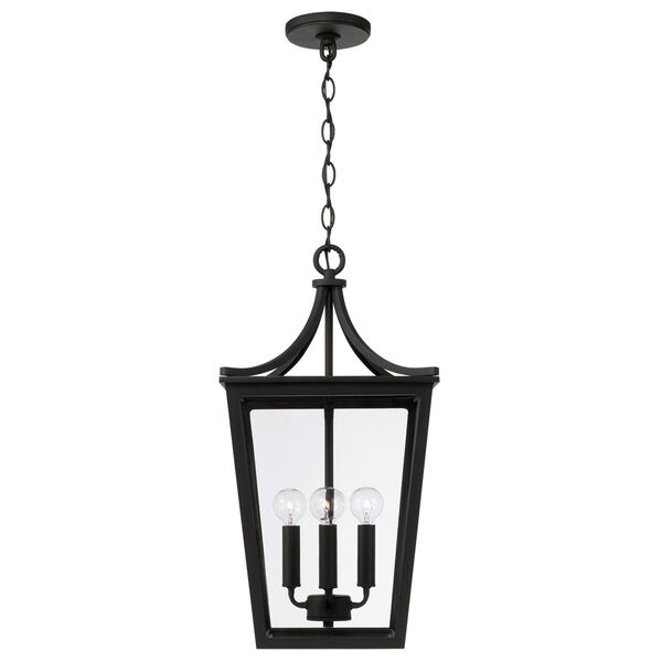 Adair Black Four-Light Outdoor Hanging Light with Clear Glass, image 4
