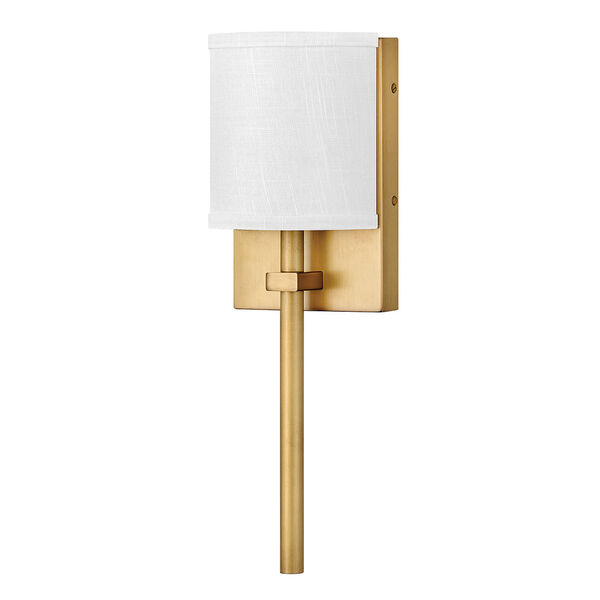 Avenue Heritage Brass One-Light LED Wall Sconce with Off White Linen Shade, image 6