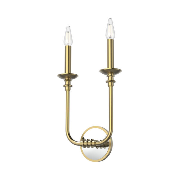Peabody Vintage Brass Two-Light Wall Sconce, image 1