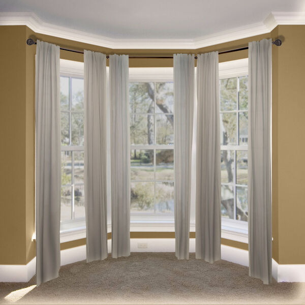Leanette Cocoa 108-Inch Bay Window Curtain Rod, image 2