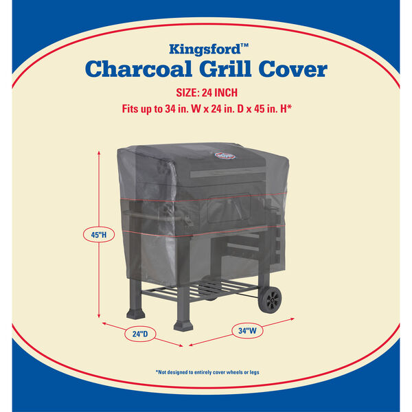 Kingsford Black 24-Inch Charcoal Grill Cover, image 2