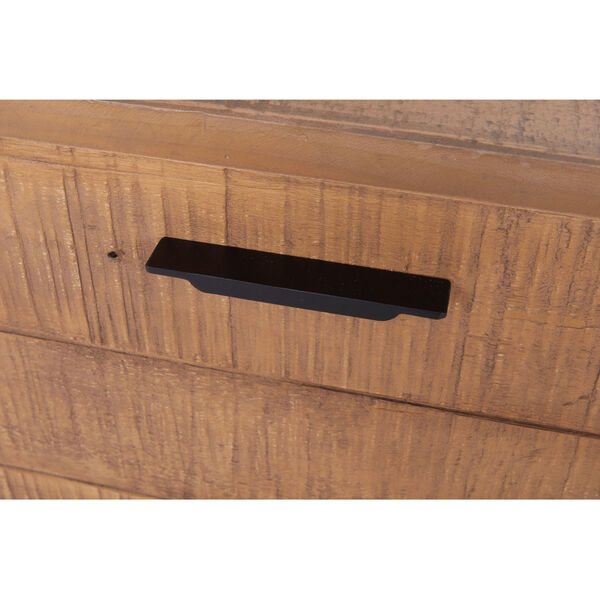 Avery Natural Brown and Textured Black Industrial Two Drawer Desk, image 2