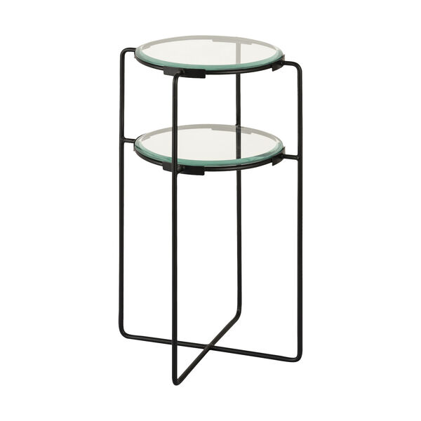 Oscar Matte Black Two-Tier Round Side Table, image 3