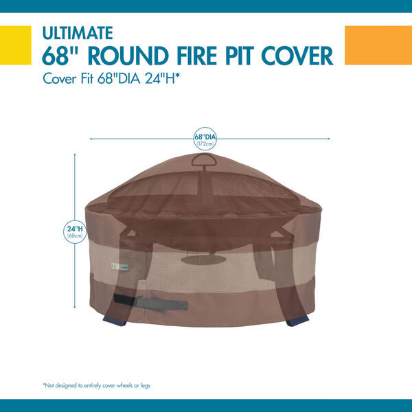 Ultimate Mocha Cappuccino 68-Inch Round Fire Pit Cover, image 2