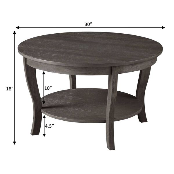 American Heritage Round Coffee Table in Dark Gray, image 3