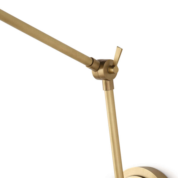 Sal Natural Brass One-Light Swing Arm Wall Lamp, image 3