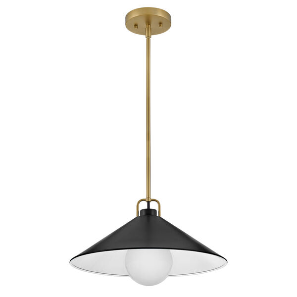 Milo Lacquered Brass with Black Accents Medium Pendant, image 4
