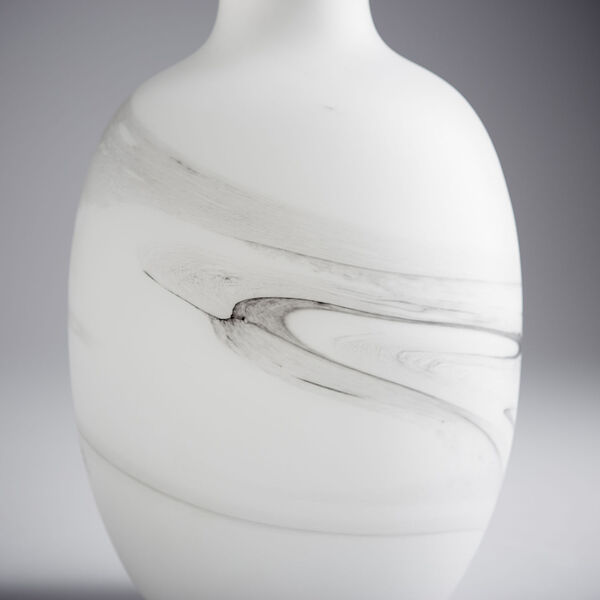 White and Black Swirl 11-Inch Moon Mist Vase, image 3