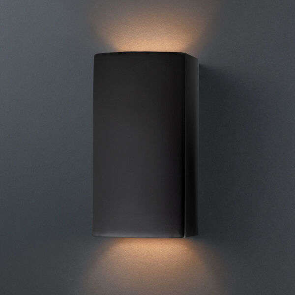 Ambiance Carbon Matte Black Five-Inch Open Top and Bottom GU24 LED Rectangle Outdoor Wall Sconce, image 2