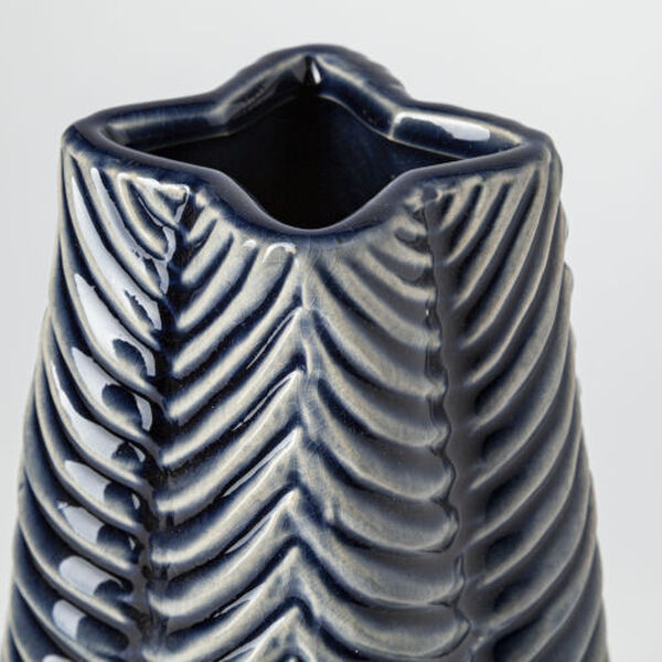 Bashir II Glossy Dark Navy Ceramic Vase, image 3