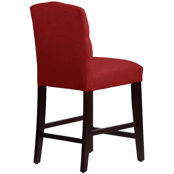 Linen Antique Red 41-Inch Tufted Arched Counter Stool, image 4