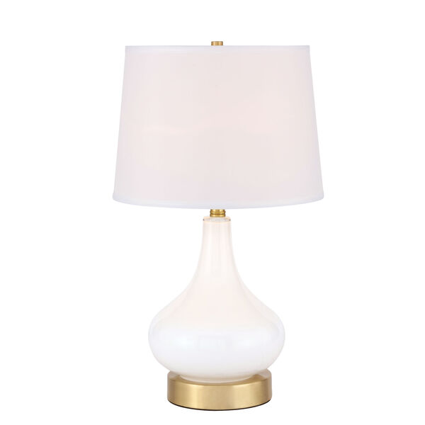 Alix Brushed Brass and White One-Light Table Lamp, image 3