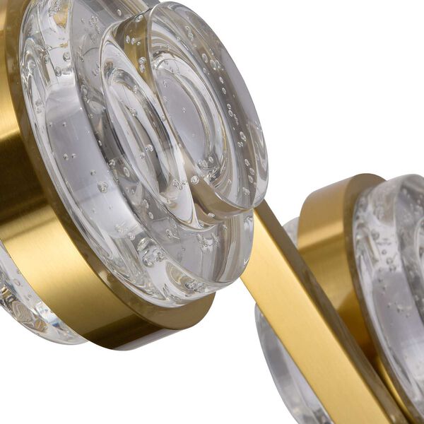 Milano Antique Brass Adjustable Six-Light Integrated LED Island Chandelier, image 5