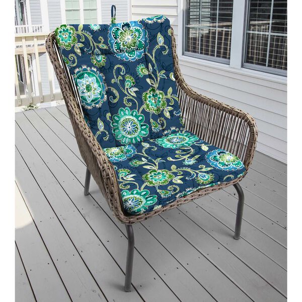 Fanfare Capri Blue 21 x 38 Inches Knife Edge Outdoor Chair Cushion, image 4