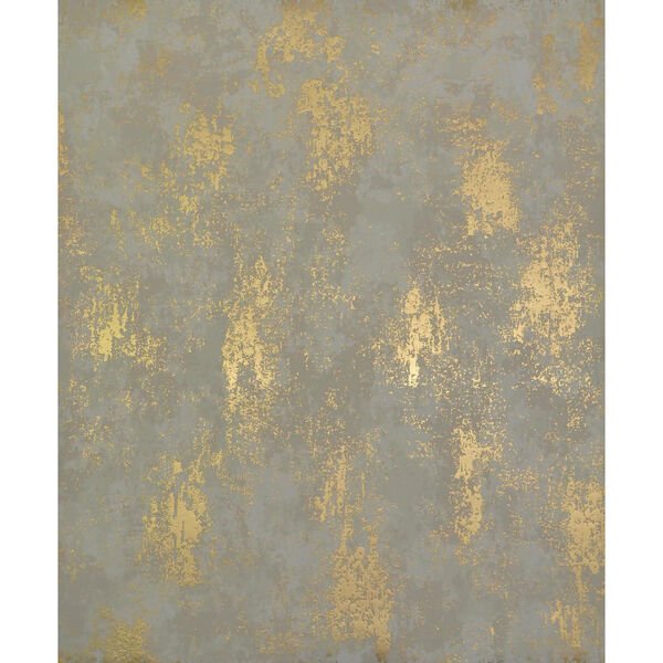 Antonina Vella Modern Metals Nebula Almond and Gold Wallpaper, image 1