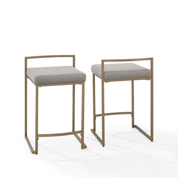 Harlowe Gray Gold Two-Piece Counter Stool Set, image 4