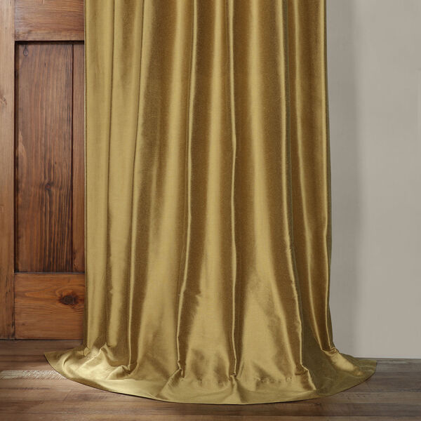 Exclusive Fabrics Furnishings Giza, Gold Silk Curtains