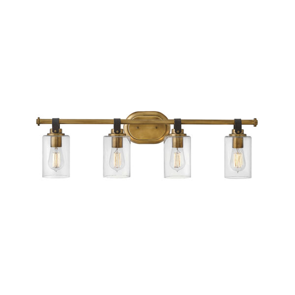 Halstead Heritage Brass Four-Light Bath Vanity With Clear Glass, image 1