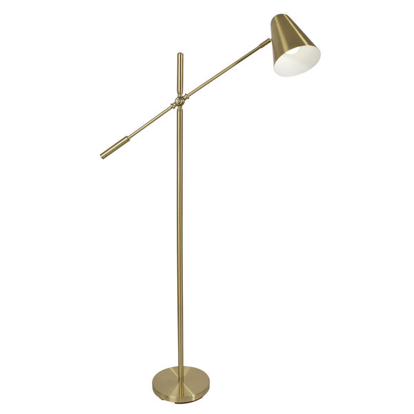 Archer Satin Brass LED Floor Lamp, image 2