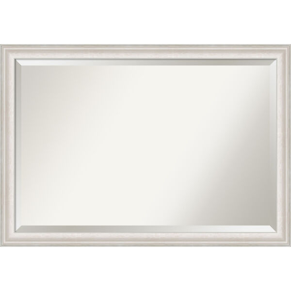 Trio White and Silver 40W X 28H-Inch Bathroom Vanity Wall Mirror, image 1