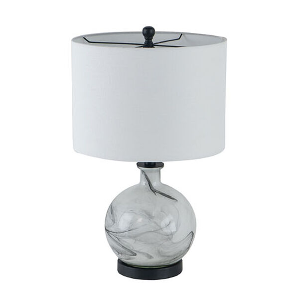 Sarris White Grey 23-Inch Glass Table Lamp, image 2