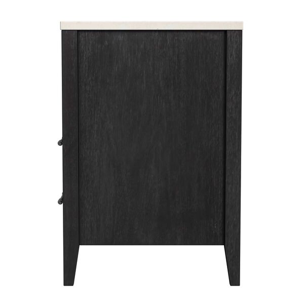 Mayfair Black Two- Drawer Wood and Marble Nightstand, image 4