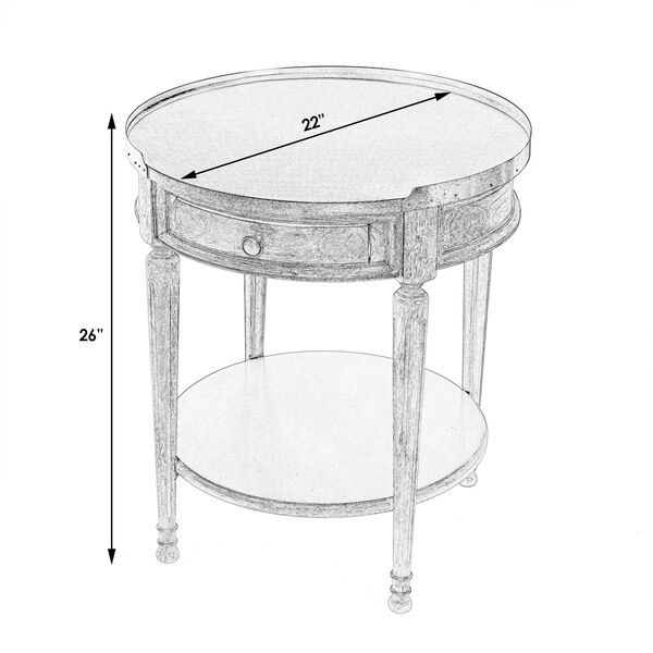 Sampson Antique Beige Side Table with Storage, image 2