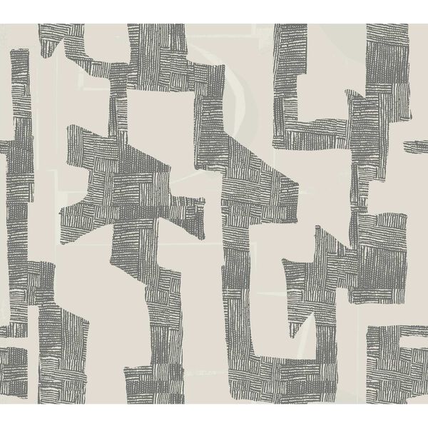 Modern Tribal Linen Charcoal Wallpaper, image 2
