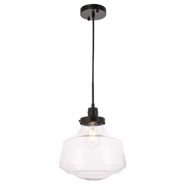 Lyle Black 11-Inch One-Light Pendant with Clear Seeded Glass, image 6