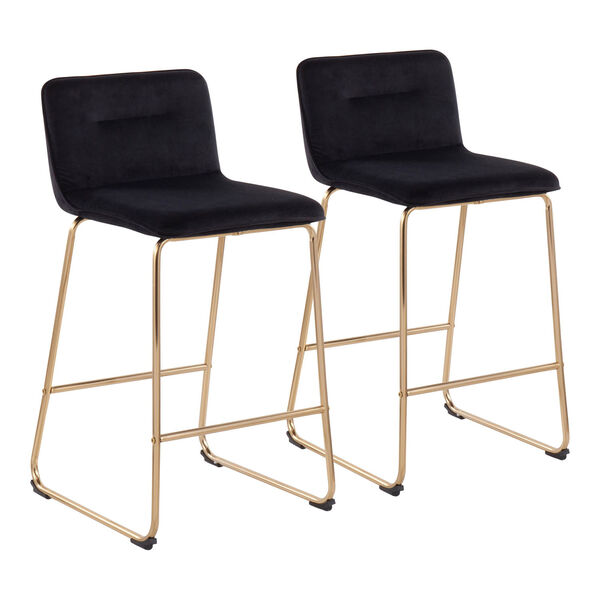 Casper Gold and Black Fixed-Height Counter Stool, Set of 2, image 2