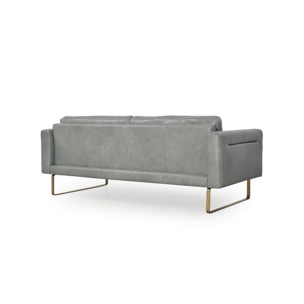 Uptown Contemporary full leather Sofa Grey , image 2