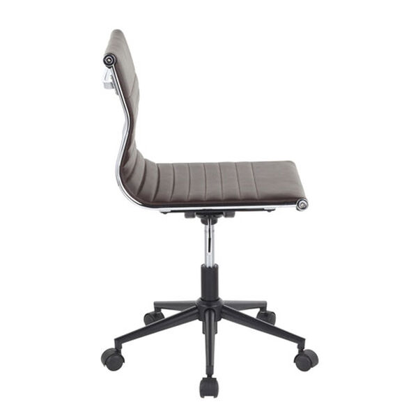Master Black and Espresso Faux Leather Task Chair, image 2