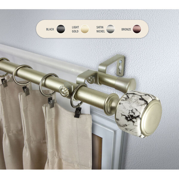 Josephine Gold 160-240 Inch Double Curtain Rod, image 1