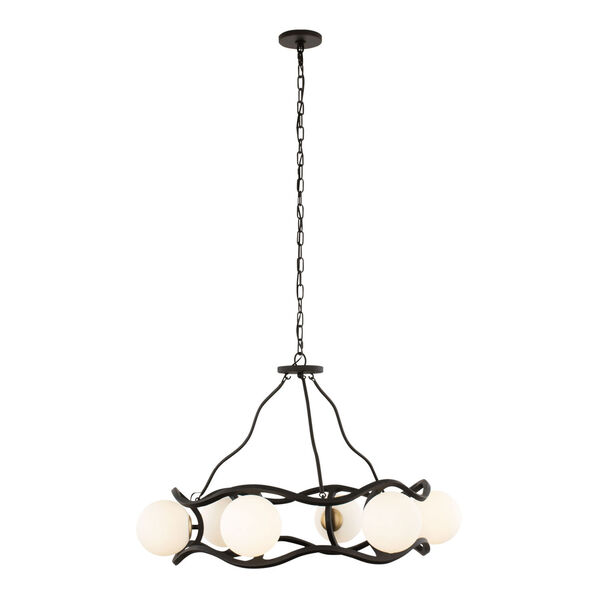 Black Betty Carbon French Gold Six-Light Chandelier, image 1