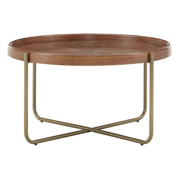 Adam Gold and Wood Coffee Table, image 2