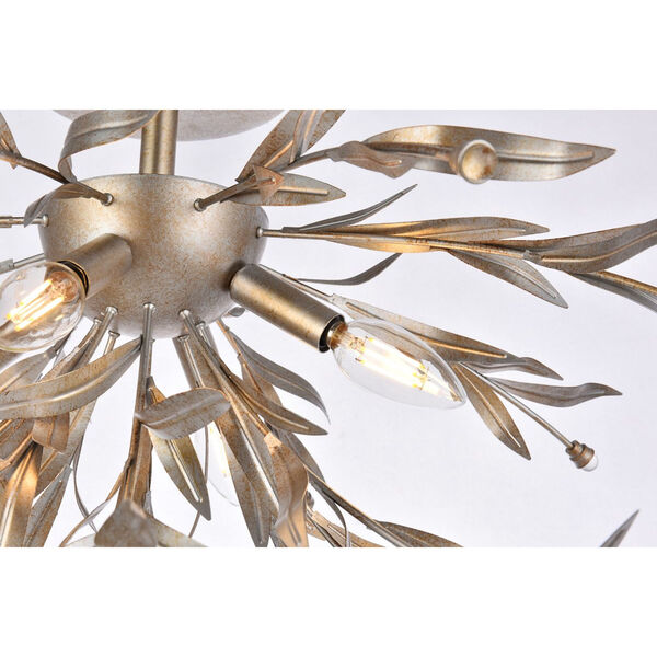 Priscilla Silver Leaf Four-Light Semi Flush Mount, image 4
