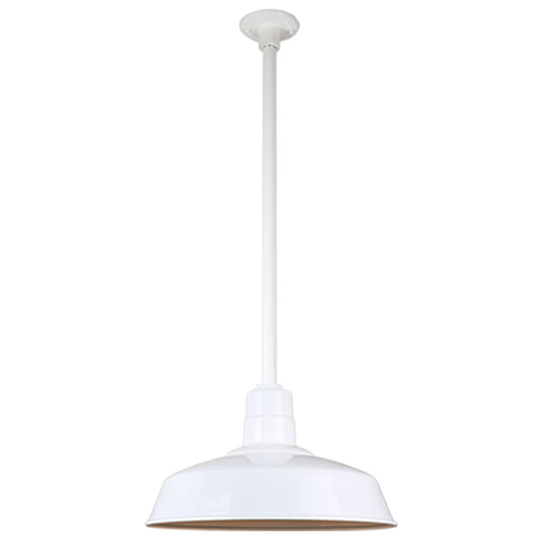 Warehouse White 18-Inch Pendant with 24-Inch Downrod, image 1