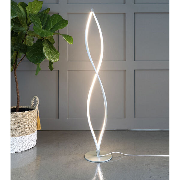 Twist Silver Two-Light Integrated LED Floor Lamp, image 2