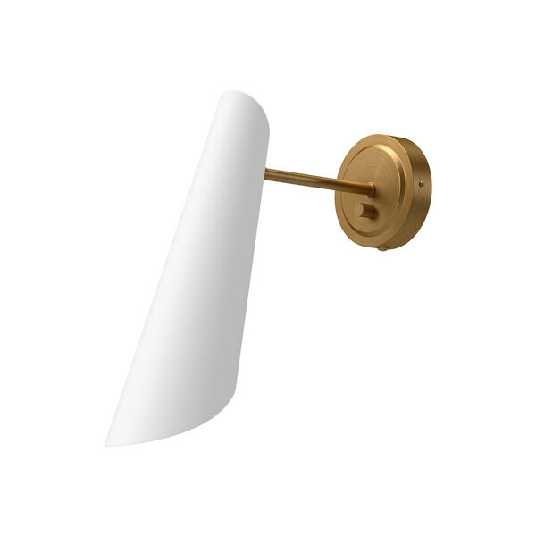 Gabriel White and Aged Gold One-Light Convertible Wall Sconce, image 1