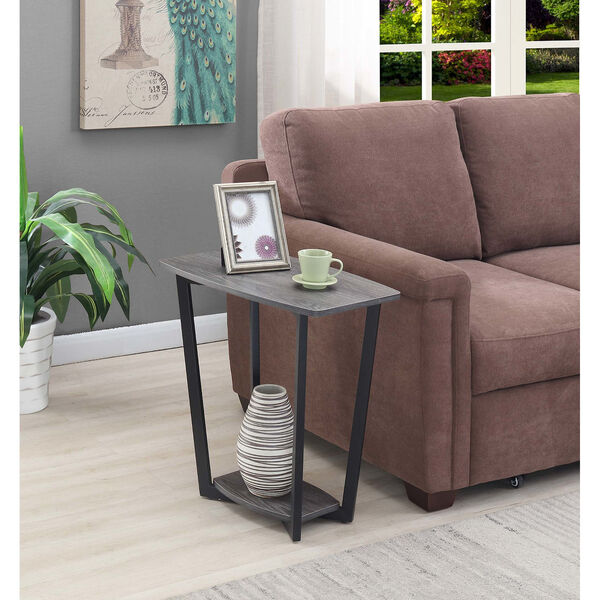 Weathered Gray and Black 14-Inch End Table, image 1