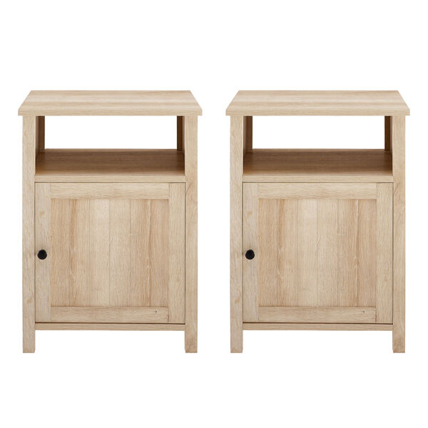 Craig White Oak Grooved Door Side Table, Set of Two, image 4