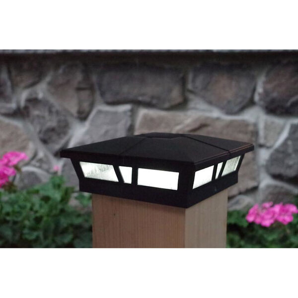 Black Aluminum Cambridge 6X6 LED Solar Powered Post Cap, image 3
