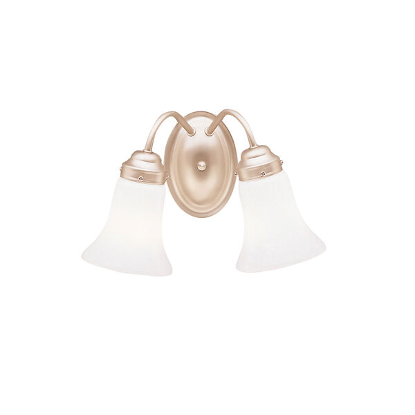 Brushed Nickel Two-Light Bath Fixture, image 1