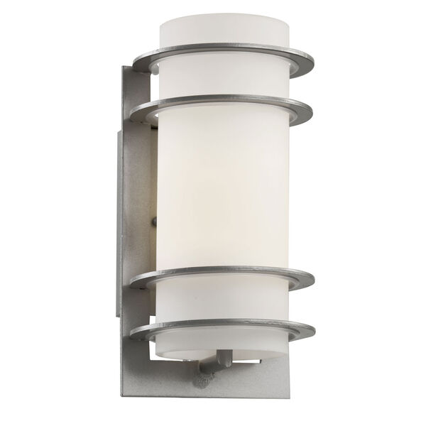 Cityscape Silver Torch 11-Inch Wall Sconce with White Frost Glass, image 1