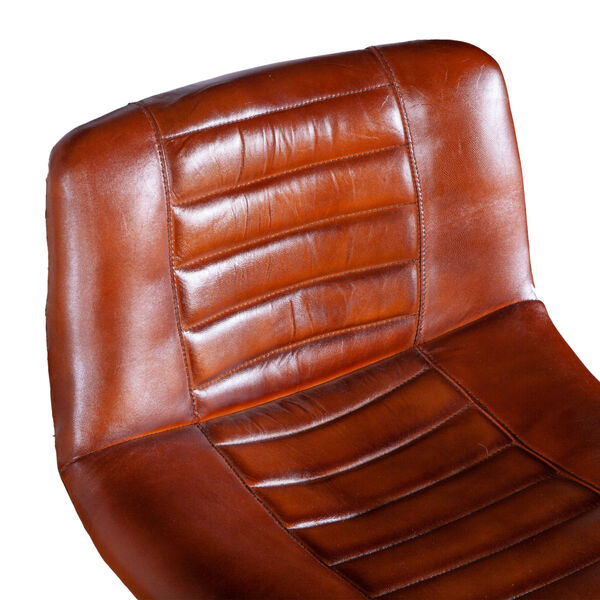 Hudson Brown Low Back Leather Bar Chair, image 3