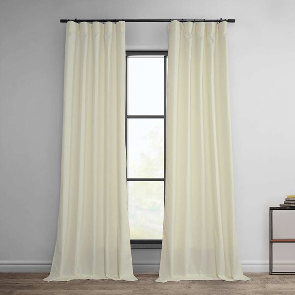 Ivory Dobby Linen 84-Inch Curtain Single Panel, image 1