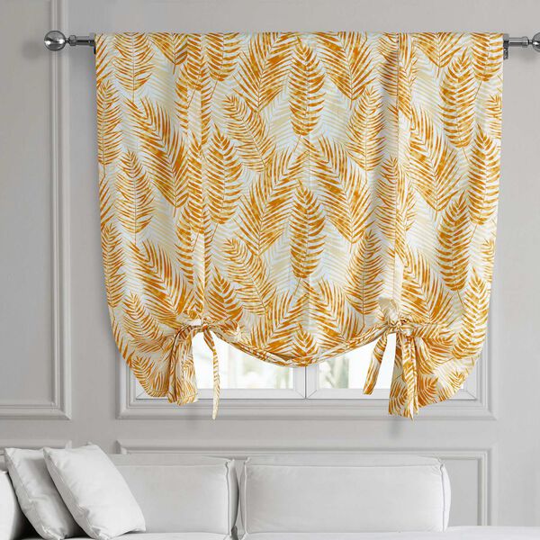 Kupala Eternal Gold Printed Cotton Tie-Up Window Shade Single Panel, image 1
